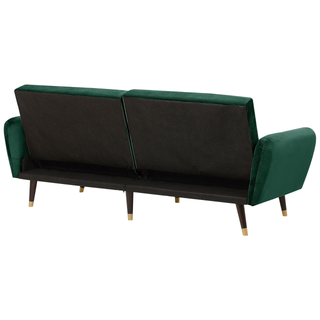 Sofa Bed Green Sleeper Convertible Velvet Upholstery Elegant Glam Modern Living Room Bedroom Beliani