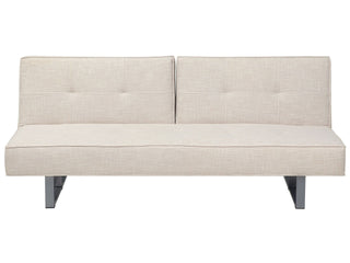 Sofa Bed Beige Fabric Upholstery 3 Seater Reclining Split Backrest Beliani - Sofa In Store