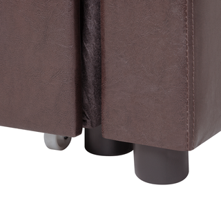Corner Sofa Bed Dark Brown Faux Leather 3 Seater Left Hand Orientation with Storage Beliani