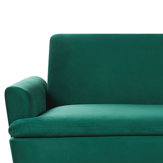 Velvet Sofa Bed Dark Green 3 Seater Click Clack Golden Metal Legs Beliani