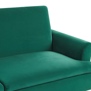 Velvet Sofa Bed Dark Green 3 Seater Click Clack Golden Metal Legs Beliani