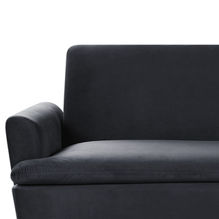 Velvet Sofa Bed Black 3 Seater Click Clack Golden Metal Legs Beliani - Sofa In Store