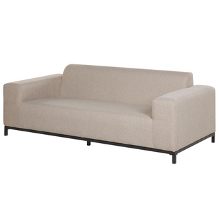 Garden Sofa Set Beige Fabric Upholstery with Ottoman 5 Seater Weather Resistant Outdoor Beliani - Sofa In Store