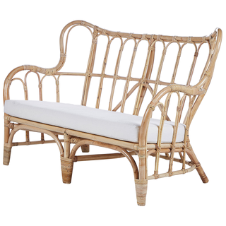 Garden Sofa Set Beige Natural Rattan 2 Tables 2 Armchairs Sofa Indoor Outdoor Cushions Boho Beliani - Sofa In Store