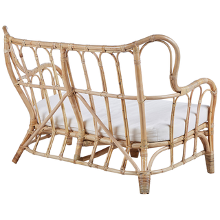 Garden Sofa Set Beige Natural Rattan 2 Tables 2 Armchairs Sofa Indoor Outdoor Cushions Boho Beliani - Sofa In Store