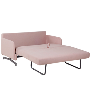 Sofa Bed Pink Fabric 2 Seater Modern Living Room Beliani