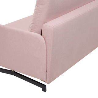 Sofa Bed Pink Fabric 2 Seater Modern Living Room Beliani
