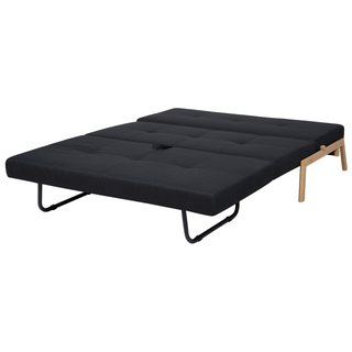 Sofa Bed Black Fabric 2 Seater Cushions Scandinavian Beliani - Sofa In Store