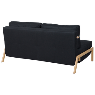 Sofa Bed Black Fabric 2 Seater Cushions Scandinavian Beliani - Sofa In Store