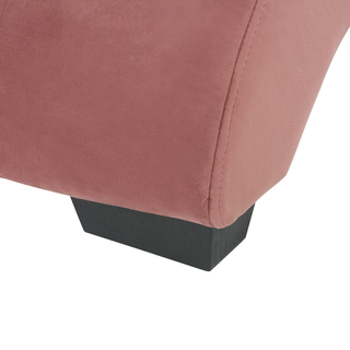 Chaise Lounge Pink Velvet Inbuilt Bluetooth Speaker USB Charger Modern Design Curved 1 Person Sofa Living Room Beliani
