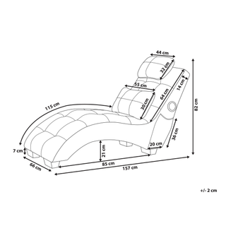 Chaise Lounge Pink Velvet Inbuilt Bluetooth Speaker USB Charger Modern Design Curved 1 Person Sofa Living Room Beliani