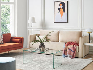Sofa Bed Beige Velvet 3 Seater Storage Compartment Removable Cushions Modern Beliani - Sofa In Store