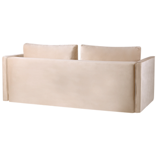 Sofa Bed Beige Velvet 3 Seater Storage Compartment Removable Cushions Modern Beliani - Sofa In Store