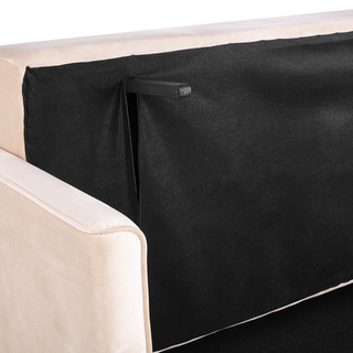 Sofa Bed Beige Velvet 3 Seater Storage Compartment Removable Cushions Modern Beliani - Sofa In Store