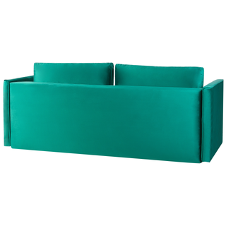 Sofa Bed Green Velvet 3 Seater Storage Compartment Removable Cushions Modern Beliani - Sofa In Store