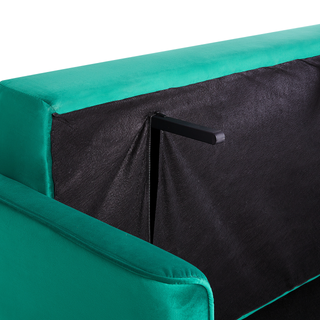 Sofa Bed Green Velvet 3 Seater Storage Compartment Removable Cushions Modern Beliani - Sofa In Store
