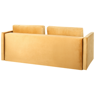 Sofa Bed Yellow Velvet 3 Seater Storage Compartment Removable Cushions Modern Beliani - Sofa In Store