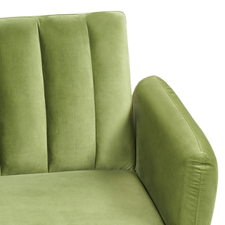 Sofa Bed Olive Green Sleeper Convertible Velvet Upholstery Elegant Glam Modern Living Room Bedroom Beliani