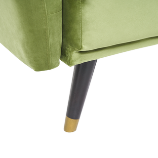 Sofa Bed Olive Green Sleeper Convertible Velvet Upholstery Elegant Glam Modern Living Room Bedroom Beliani
