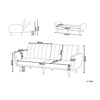 Sofa Bed Olive Green Sleeper Convertible Velvet Upholstery Elegant Glam Modern Living Room Bedroom Beliani