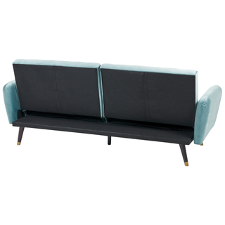 Sofa Bed Light Blue Sleeper Convertible Velvet Upholstery Elegant Glam Modern Living Room Bedroom Beliani - Sofa In Store