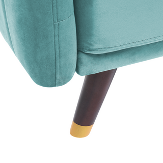 Sofa Bed Light Blue Velvet Fabric Modern Living Room 3 Seater Wooden Legs Track Arm Beliani - Sofa In Store