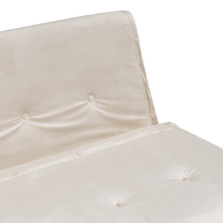 Sofa Bed Beige Velvet 2 Seater Fold-Out Sleeper Armless With 2 Cushions Metal Gold Legs Glamour Beliani - Sofa In Store