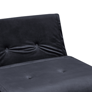 Sofa Bed Black Velvet 2 Seater Fold-Out Sleeper Armless With 2 Cushions Metal Gold Legs Glamour Beliani - Sofa In Store