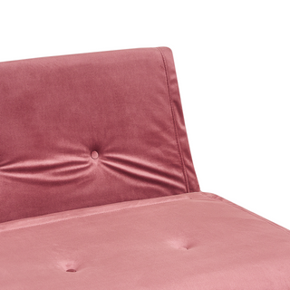 Sofa Bed Pink Velvet 2 Seater Fold-Out Sleeper Armless With 2 Cushions Metal Gold Legs Glamour Beliani