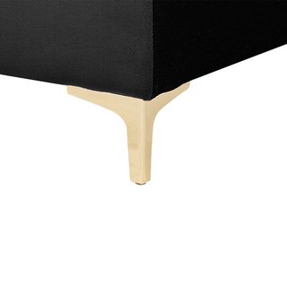 Corner Sofa Bed Black Velvet Tufted Fabric Modern U-Shaped Modular 5 Seater with Chaise Lounges Beliani - Sofa In Store