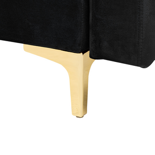 Corner Sofa Bed Black Velvet Tufted Fabric Modern L-Shaped Modular 5 Seater Left Hand Chaise Longue Beliani - 386680 - Sofa In Store