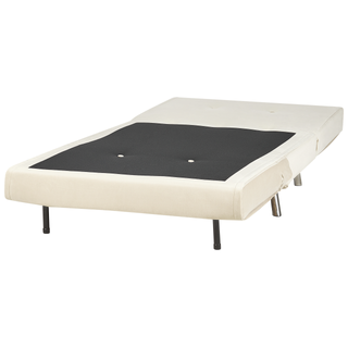 Sofa Bed Cream Velvet Fabric Upholstery Single Sleeper Fold Out Chair Bed with Cushion Modern Design Beliani - Sofa In Store