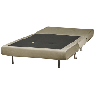 Sofa Bed Olive Green Velvet Fabric Upholstery Single Sleeper Fold Out Chair Bed with Cushion Modern Design Beliani