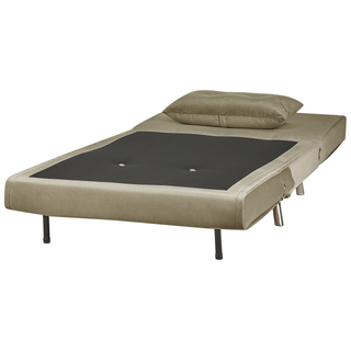Sofa Bed Olive Green Velvet Fabric Upholstery Single Sleeper Fold Out Chair Bed with Cushion Modern Design Beliani