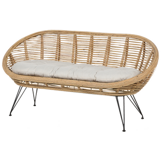 4 Seater Sofa Set with Coffee Tables | Natural Rattan | Light Beige | Indoor Outdoor Boho Style | 414453 - Sofa In Store