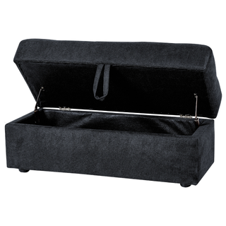Sectional Sofa Bed Black Fabric Storage Ottoman Pull Out Drawers Click Clack Drop Down Tray Cup Holder Beliani - Sofa In Store