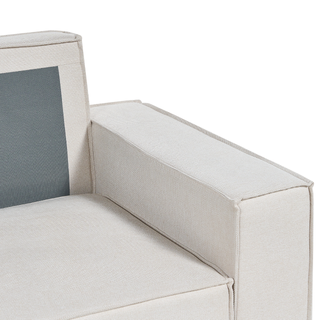 Right Hand Corner Sofa Bed Beige Fabric Polyester Upholstered 3 Seater L-Shaped Bed with Cushions Sleeping Function Modern Style Living Room Beliani - Sofa In Store