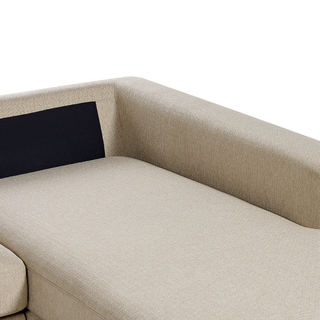 Corner Sofa Beige Polyester Upholstery Modern U-Shaped 5 Seater with Ottomans Extra Throw Pillows Cushioned Backrest Beliani