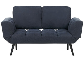Fabric Sofa Bed Dark Blue Loveseat Adjustable Armrests Living Room Guest Bed Minimalist  Beliani - Sofa In Store