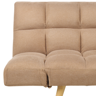 Sofa Bed Brown Fabric Upholstered 3 Seater Reclining Backrest Square Quilted Beliani - Sofa In Store