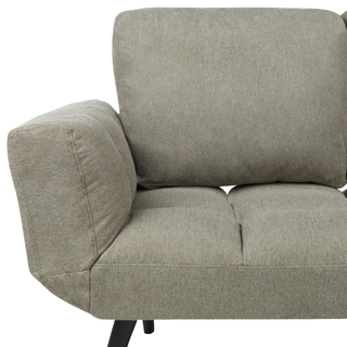 Fabric Sofa Bed Light Green Loveseat Adjustable Armrests Living Room Guest Bed Minimalist  Beliani