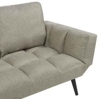 Fabric Sofa Bed Light Green Loveseat Adjustable Armrests Living Room Guest Bed Minimalist  Beliani