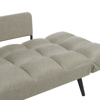 Fabric Sofa Bed Light Green Loveseat Adjustable Armrests Living Room Guest Bed Minimalist  Beliani