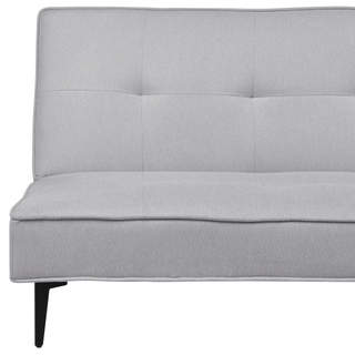 Sofa Bed Light Grey Fabric Modern Living Room Convertible 3 Seater Armless Minimalistic Design Beliani
