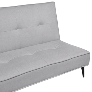Sofa Bed Light Grey Fabric Modern Living Room Convertible 3 Seater Armless Minimalistic Design Beliani