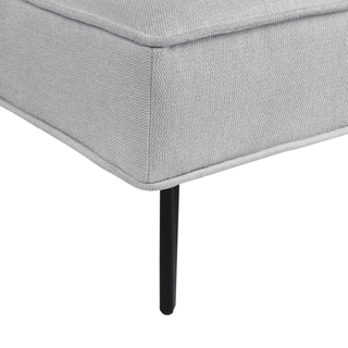 Sofa Bed Light Grey Fabric Modern Living Room Convertible 3 Seater Armless Minimalistic Design Beliani