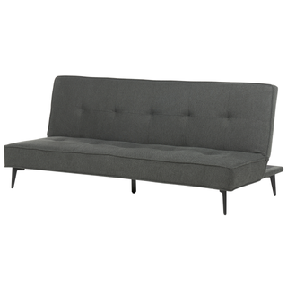 Sofa Bed Dark Grey Fabric Modern Living Room Convertible 3 Seater Armless Minimalistic Design Beliani