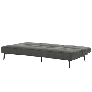 Sofa Bed Dark Grey Fabric Modern Living Room Convertible 3 Seater Armless Minimalistic Design Beliani