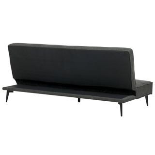 Sofa Bed Dark Grey Fabric Modern Living Room Convertible 3 Seater Armless Minimalistic Design Beliani