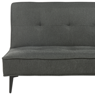 Sofa Bed Dark Grey Fabric Modern Living Room Convertible 3 Seater Armless Minimalistic Design Beliani
